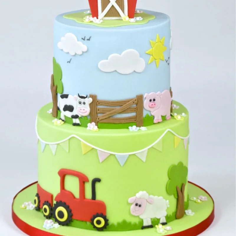 Fondant Cake Decorating Cookie Embosser Mold Cartoon Car Tractor Train Shaped Biscuit Pastry Stamp Hand Press For Baking Tools baking mold cookie mould cookie printing mold baking decorating tools