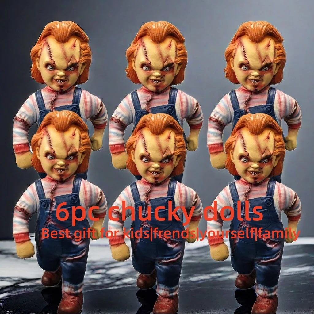 

6pc Big Chucky Doll Original Seed of 1/1 Stand Statue Halloween Horror Collection Doll Figure Child's Play Good Guys Props