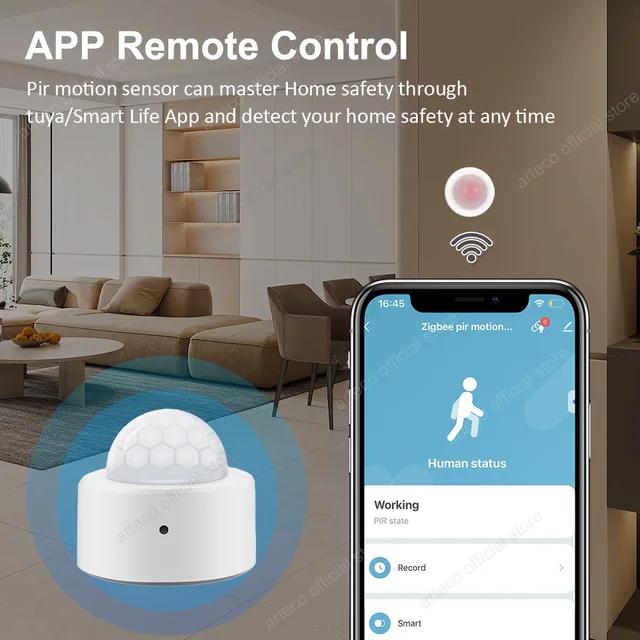 Zigbee 3.0 Motion Sensor With Pir Infrared Human Body Movement Wireless Detector Smart Home Tuya Smart Life App Works With Alexa 4