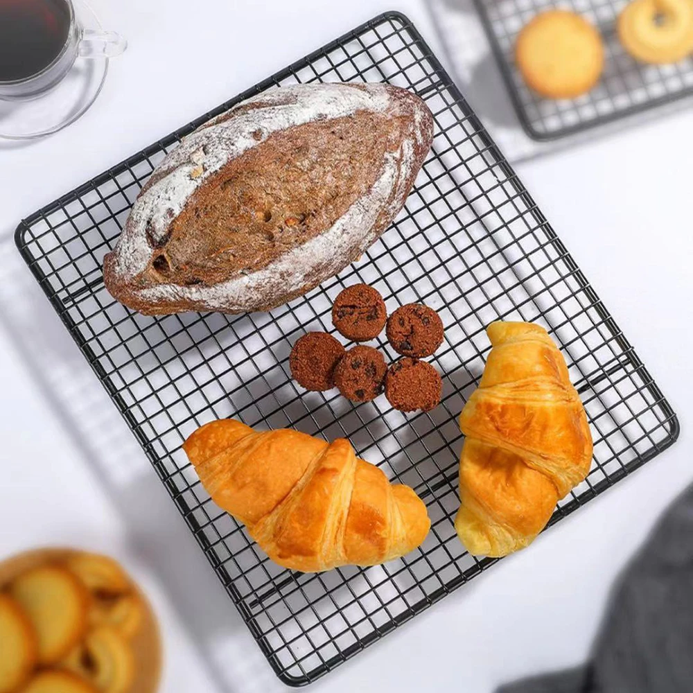 

Wire Grid Cooling Tray Cake Food Rack Kitchen Stainless Steel Baking Pizza Bread Barbecue Cookie Biscuit Holder Shelf Rack Tools