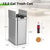 Slim Kitchen Trash Can with Wing Lids, 13.2 Gal Automatic Sensor Garbage Can, Stainless Steel Trash Bin, Hand-Free Infrared 5
