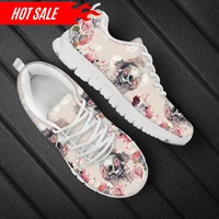 Spring Leisure Sneakers for Ladies Sugar Skull Pattern Gothic Flats Lace Up Shoes Comfort Air Mesh Footwear Zapatos 1