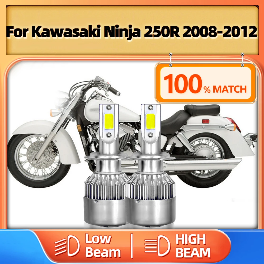 

H7 Motorcycle LED Headlight Bulbs 70W 20000LM Motorbike LED Headlamp 12V 6000K For Kawasaki Ninja 250R 2008 2009 2010 2011 2012