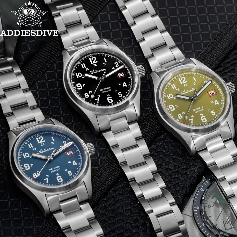 ADDIESDIVE Orologio Automatico Uomo 39mm - Lusso NH35A, Vetro Minerale K1, Luminescenza BGW9, Impermeabile 100m