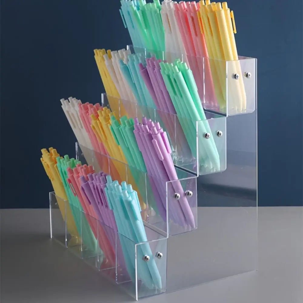Creative Stationery Display Shelf Ladder Type Pen Tray Space-Saving Brush Storage Rack Office Stationery Shop Desktop Ornaments Pen Holder Pen And Brush Holder