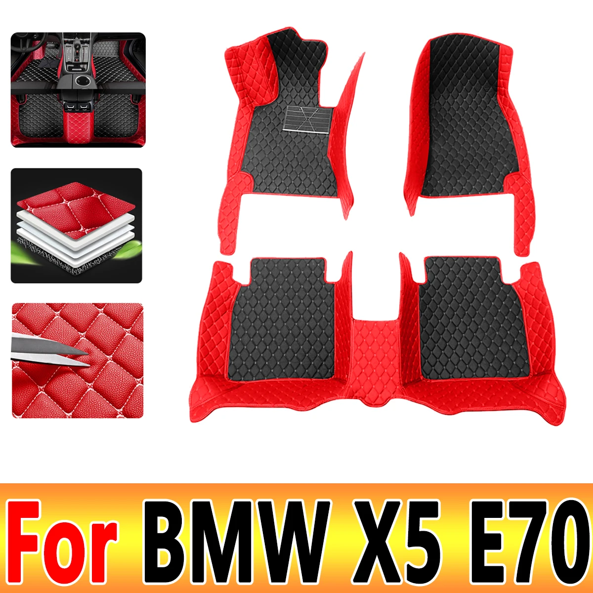CarFloorMatsForBMWX5E70MK220082013LuxuryLeatherMatSetAuto
