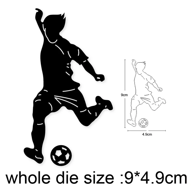 Man Playing Football Metal Cutting Dies for DIY Scrapbooking Hands-on Embossing Dies Cuts Craft Paper Cards Making Stencils dies
