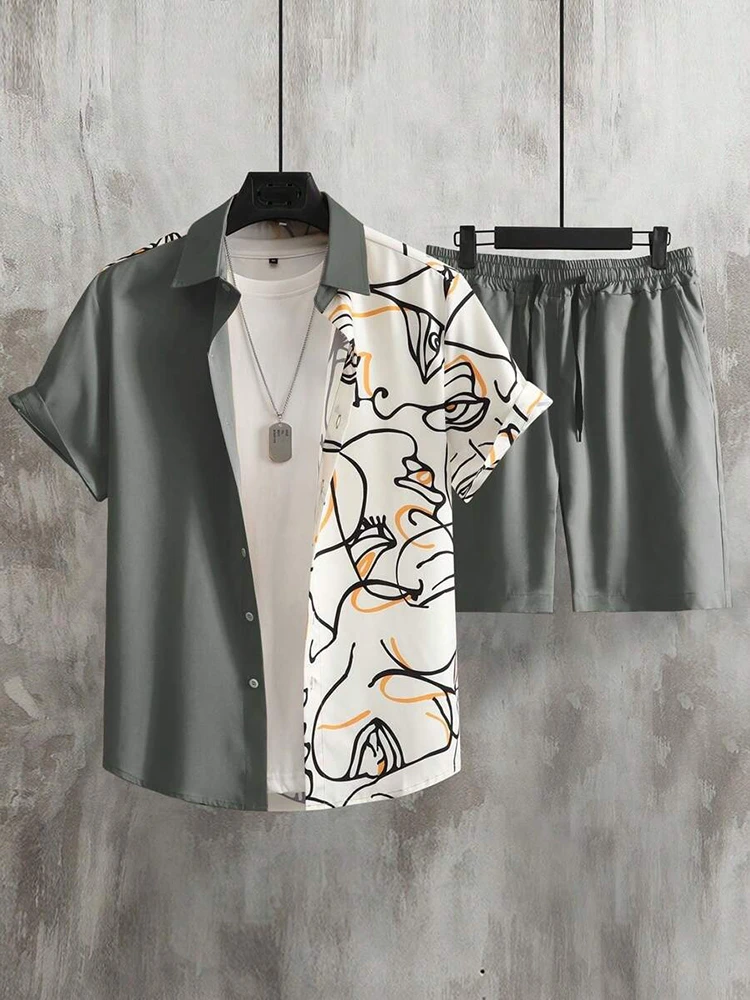 3D Printed Men's Short-sleeved Shirt And Beach Shorts Set Summer Street Fashion Men's Casual Shirt Outdoor Everyday Men's Shorts 3