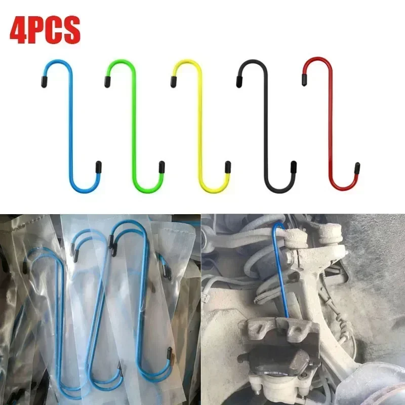 4/1pcs New Suspension Disc Service Brake Caliper Hanger Brake Caliper Hooks Automotive Repair Tool S Shape Hook Suspension Tool