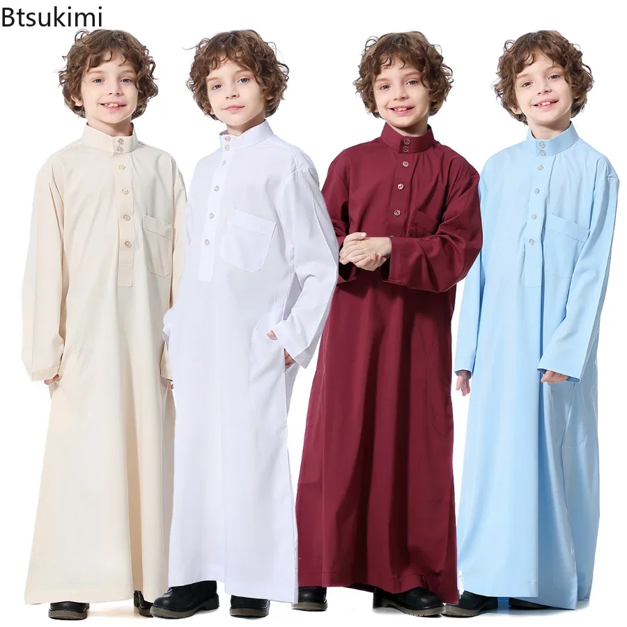 

Abaya Dubai Long Robe Boys Jilbab Khimar Turkey Ramadan Muslim Clothes Kaftan Moroccan Islam Hijab Abayas Arab Islamic Clothing