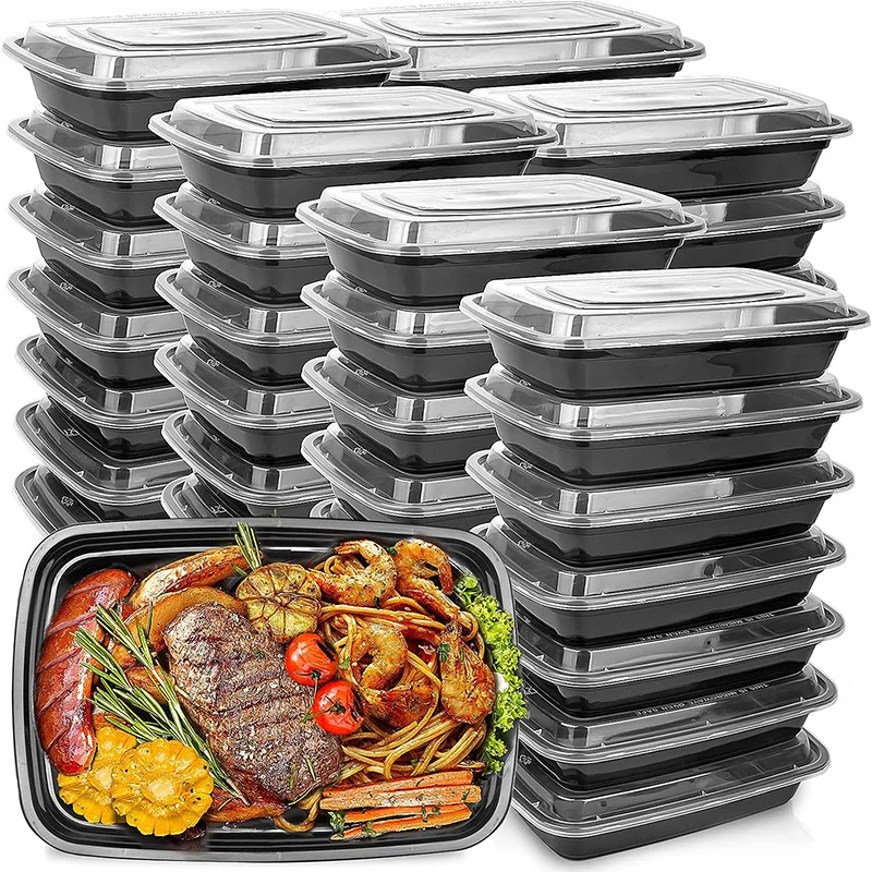 Description Picture 2 of item50pcs Disposable Packing Box Reusable Meal Prep Containers Microwavable Dishwasher Safe Portable Food Boxes Kitchen Accessories