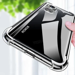 Shockproof Transparent Silicone Phone Case with 4-Corner Protection for Honor 30i (Transparent)