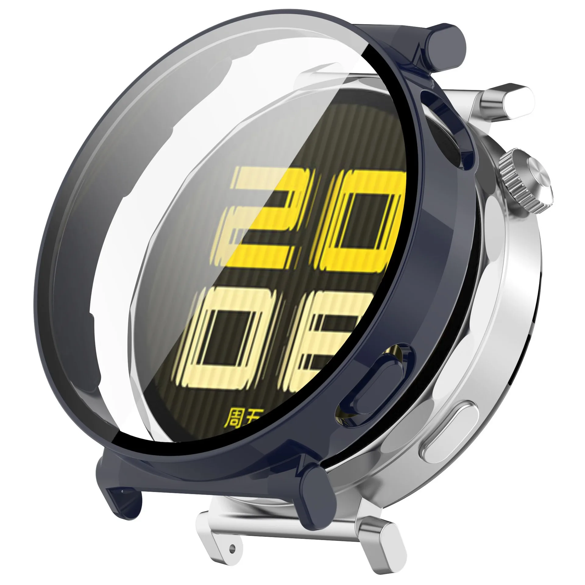 Premium Tempered Glass Case for Huawei Watch GT 5 - Full Cover Screen Protector Bumper for Smart Watches