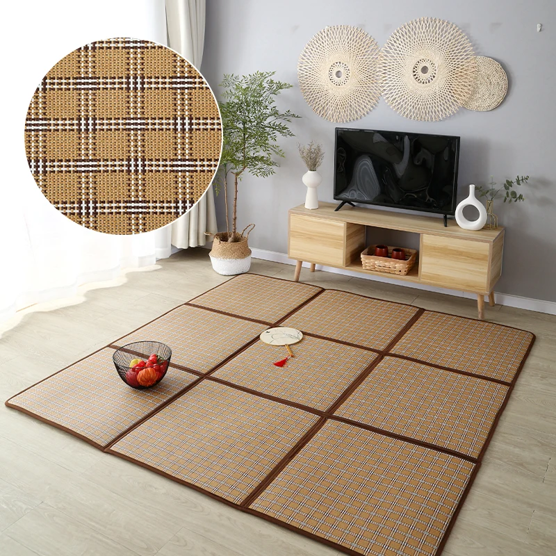 

Japanese-Style Tatami Mat Bamboo Woven Carpet Living Room Bedside Crawling Floor Mat Bedroom Balcony Bay Window Cushion Foldable
