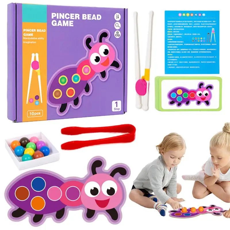 

Деревянные бусины Монтессори, игра Монтессори, бусины для игр, тонкая Сортировка цветов, Дошкольное обучение, подходящие игры, бусины-клипсы