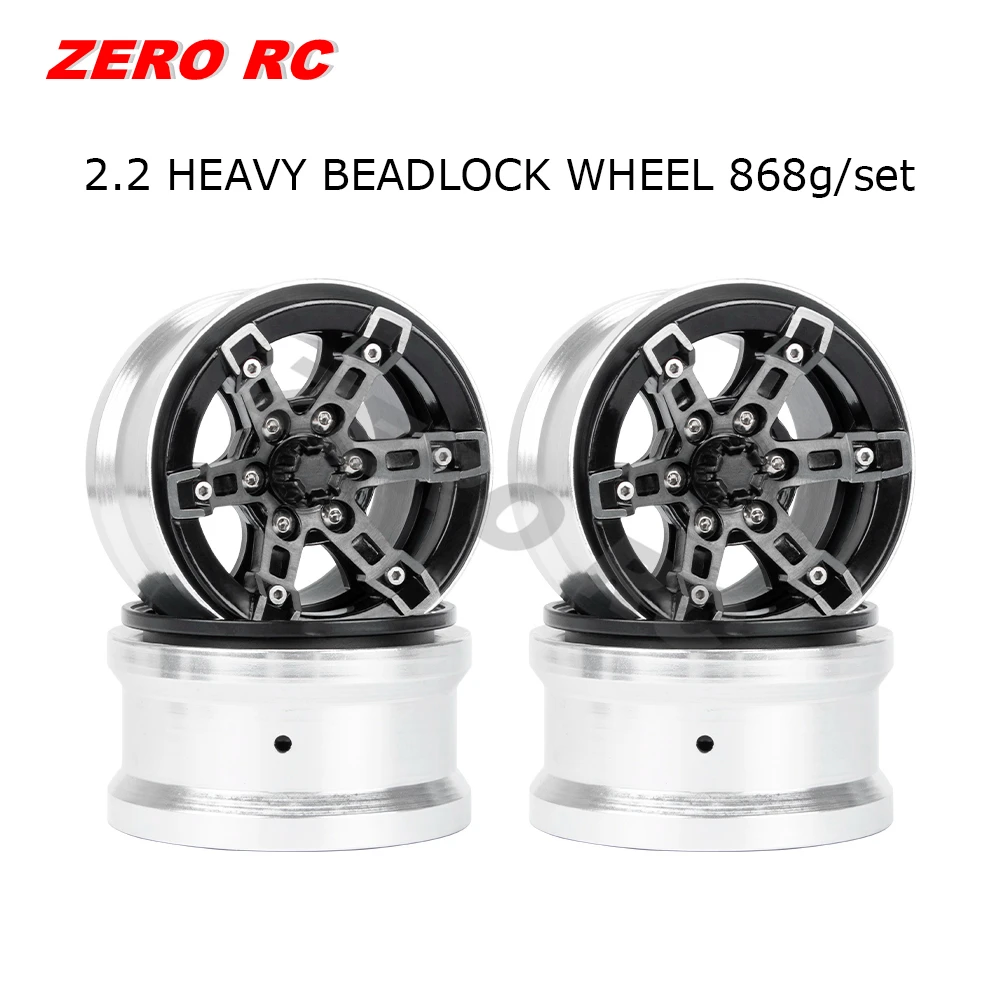 4PCS Rock Crawler Car 2.2" Beadlock Wheel Rims SCX10 D90 CC01 HSP RC 1/10 6007S 