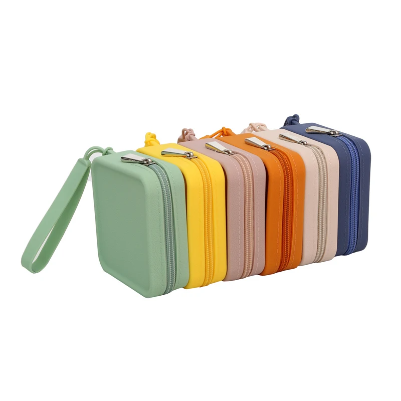 

DHL50pcs Coin Purses Square Slicone Waterproof Protable Lipstick Light Short Wallet