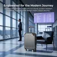 Ensemble de bagages Comanlai - Ensemble de valises à roulettes trois pièces gris foncé - Doté d'une conception à double roulettes et de serrures TSA pratiques 3