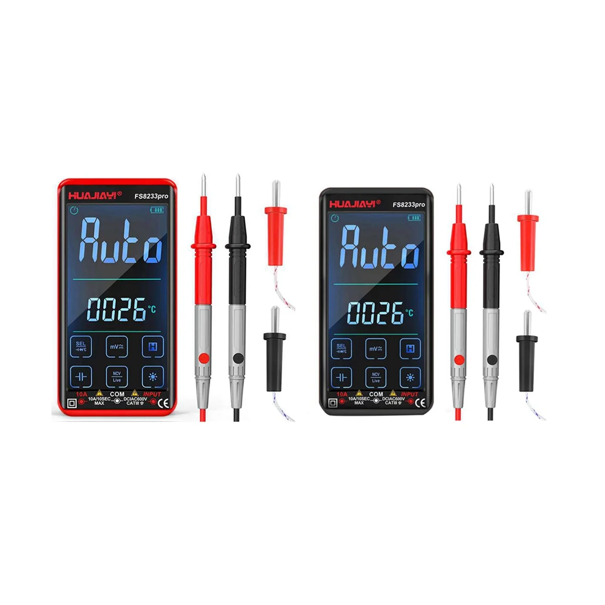 

HUAJIAYI FS8233Pro Smart Digital Multimeter Touch Screen Multimetro Transistor 9999 Counts True RMSAuto Range Meter