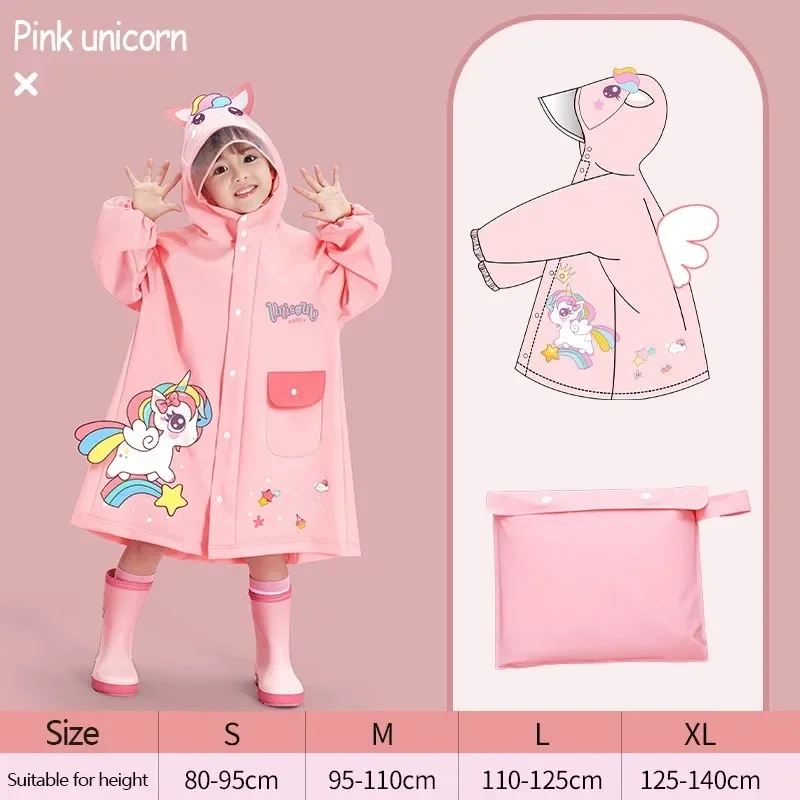 Children's raincoat Girls Boys Kindergarten Preschool Elementary School Preschool Backpack Location Waterproof raincoat for kids raincoat poncho