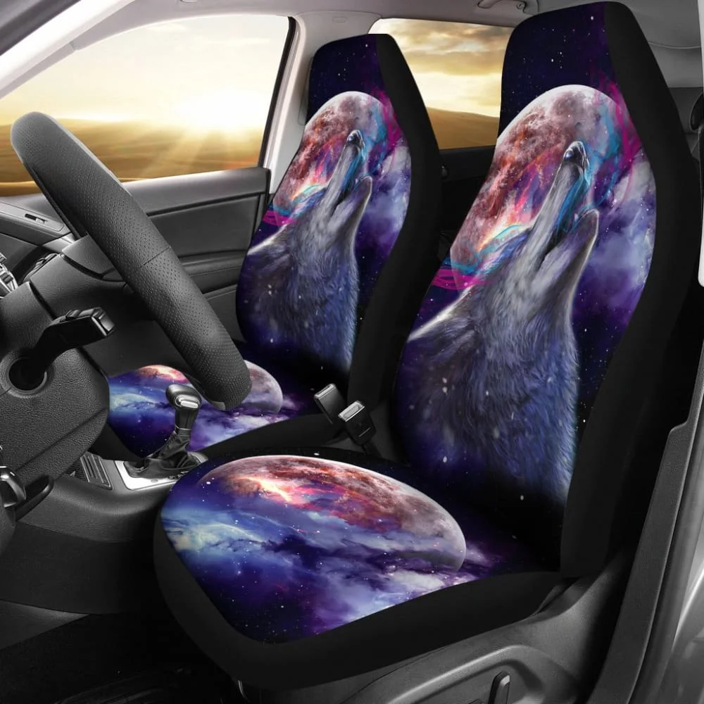 

Sky Moon Wolf Car Seat Covers 211602,Pack of 2 Universal Front Seat Protective Cover