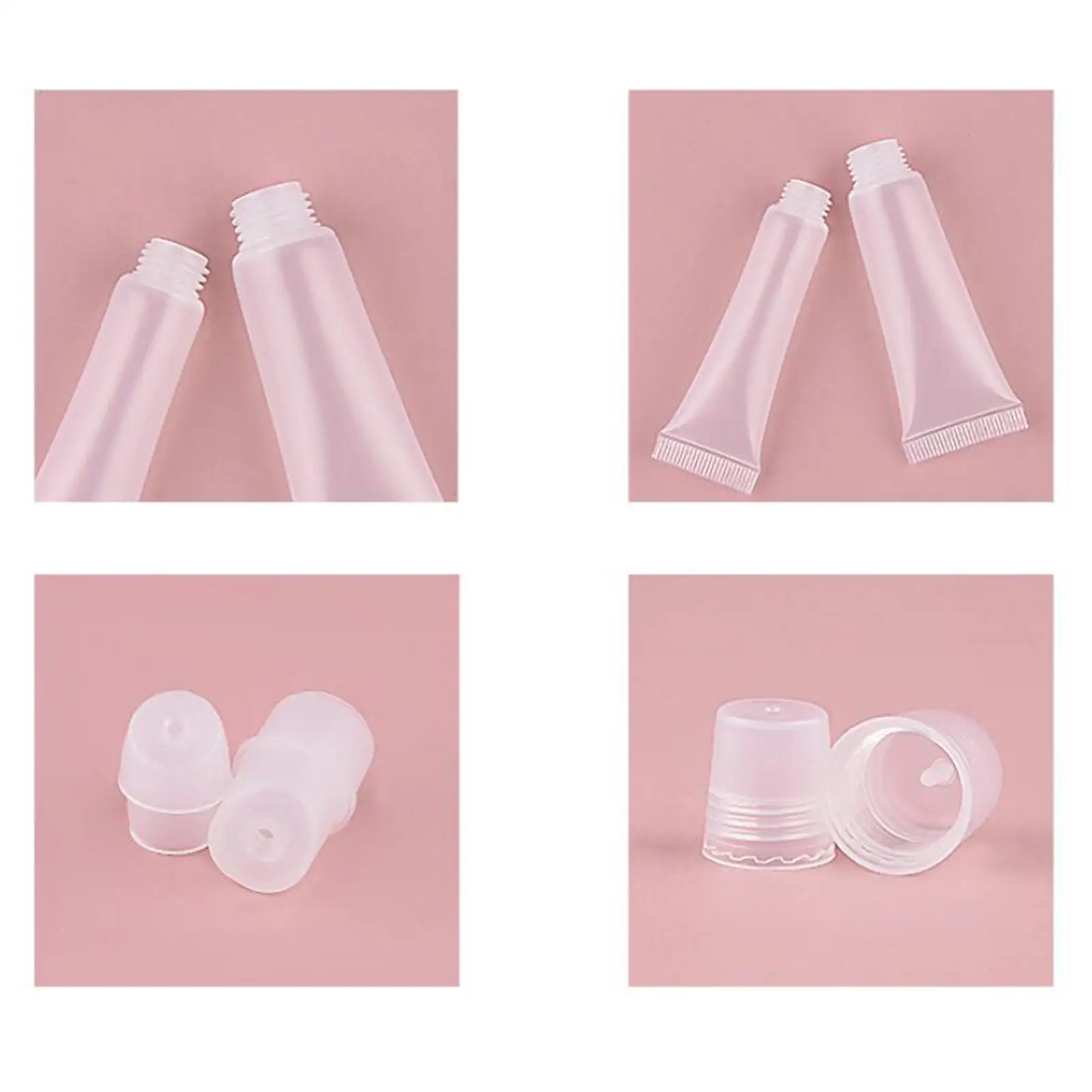 5x10x Lip Gloss Tubes Soft Empty Clear for Makeup DIY Lipgloss Base 10g