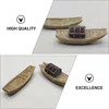 4 Pcs Micro Landscape Fishing Boat Decor Decoration Ornament Adornment Mini Plastic Retro 2