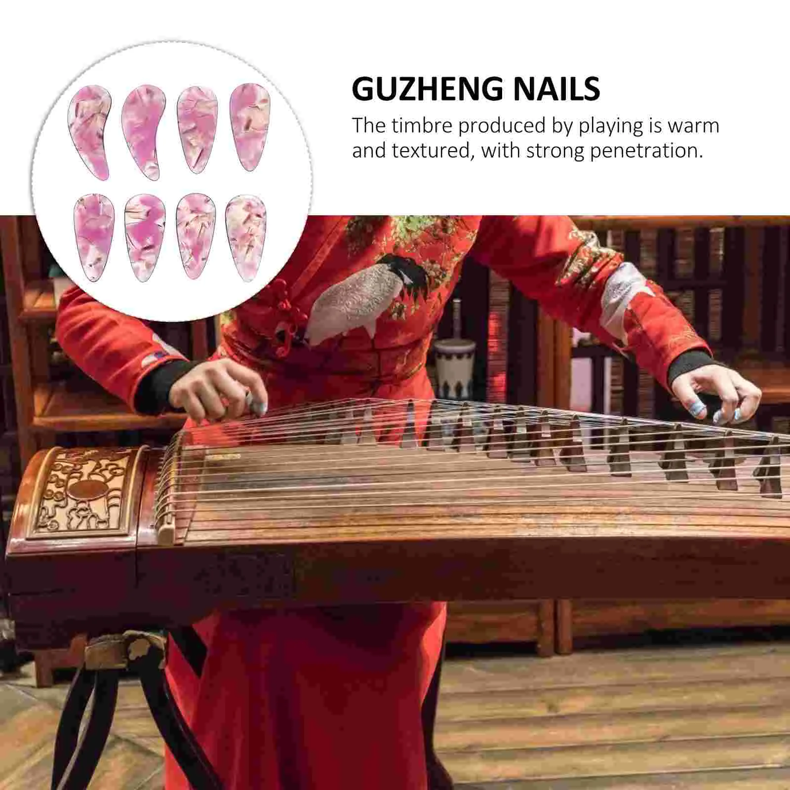 8 Pcs Protection Guzheng Nails False Instruments Polymer Guitar Pick Holder Premium Fake Finger