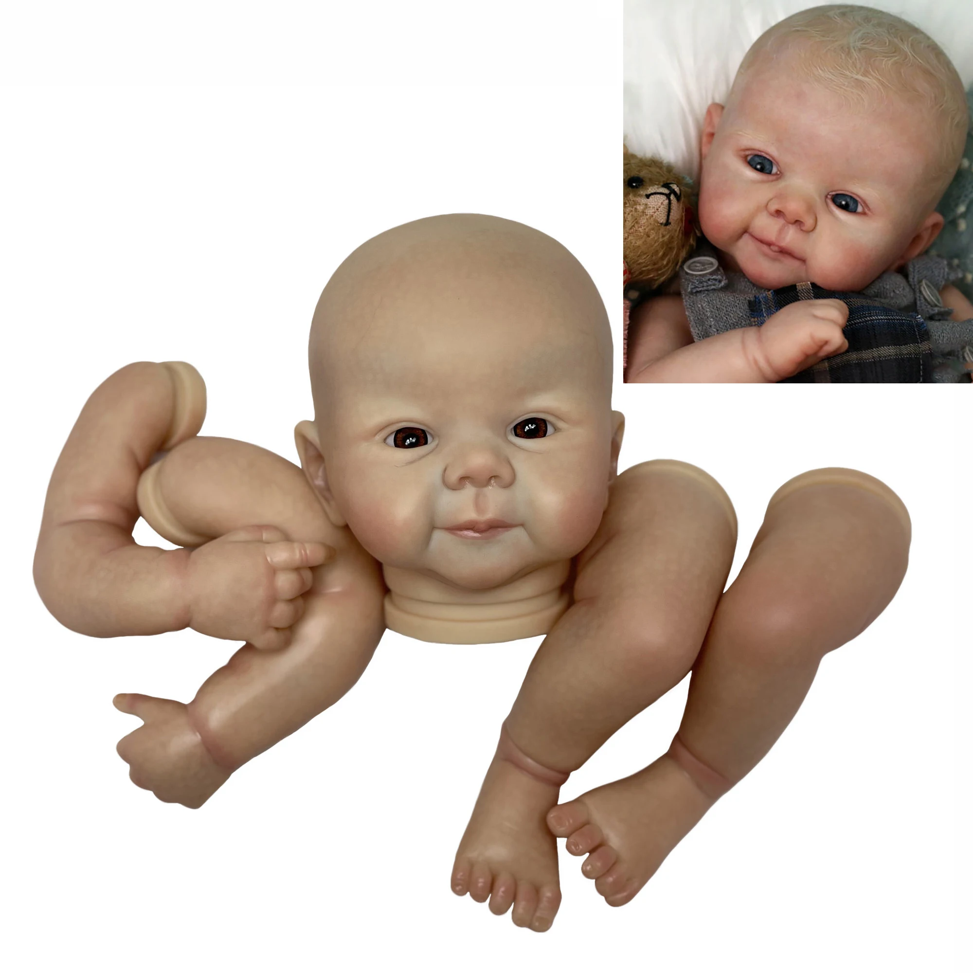 

48cm Juliette Reborn Doll Kits Painted Handmade Bebe Reborn Doll Parts With Veins Unassembled Kit De Bebé Reborn
