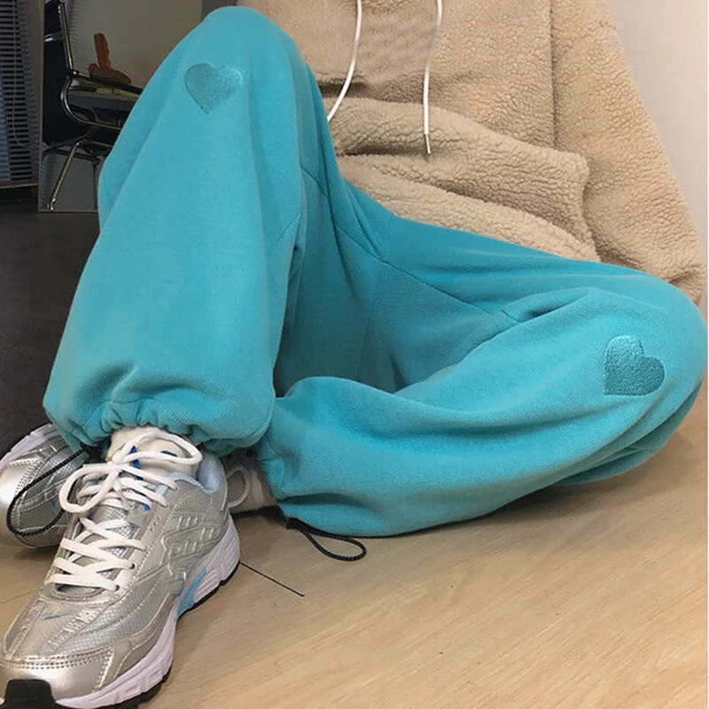 

Rimocy New Heart Print Sweatpants for Women 2021 Autumn High Waist Baggy Sports Pants Woman Oversized Streetwear Trousers Female