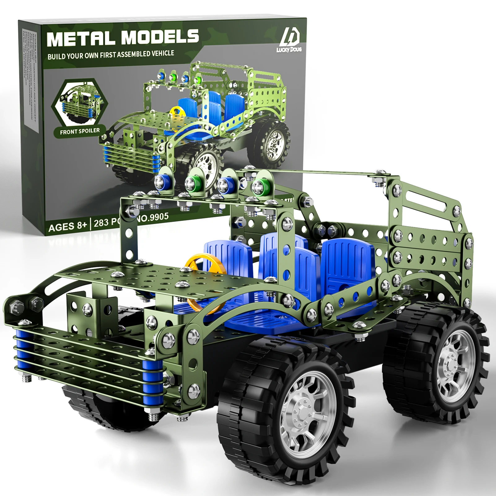 Alloy Metal Assembly Model Jeep Sets for Kid 6+ Years Old STEM Project Educational Building Block Toys Birthday Christmas Gifts