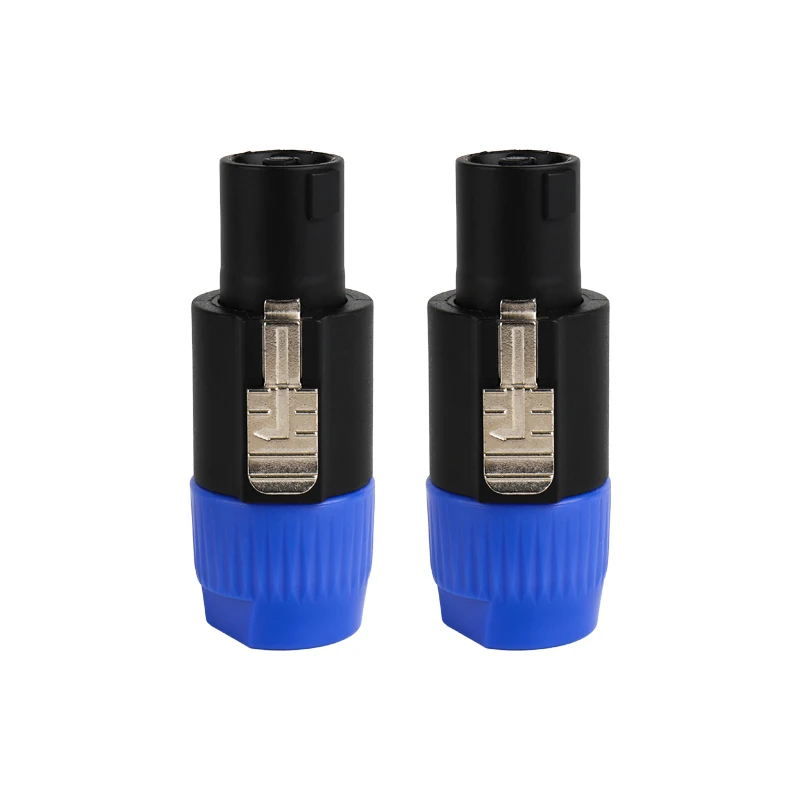 2PCS   ABS housing Ohm Plug NL4FC Speaker Connector 4-pole 4-pin male audio cable adapter Speakon jack fitting for Neutr