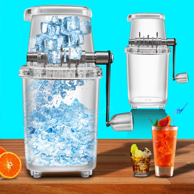 Home Manual Ice Crusher Multi-function Hand Shaved Ice Machine Chopper Kitchen Bar Blenders Tools Snowflake Ice Cream Machine