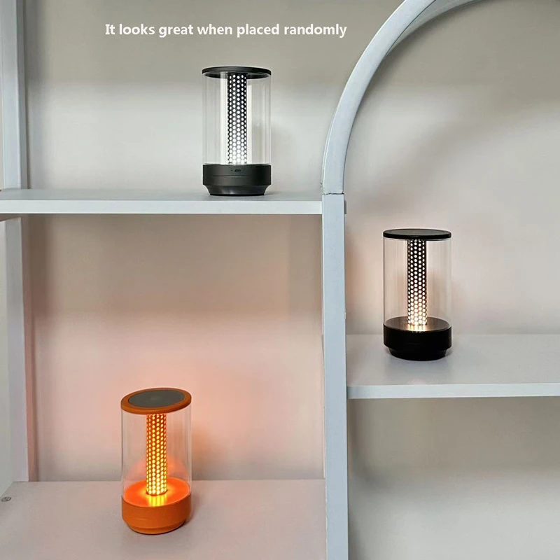 Desk Lamp Candlelight Atmosphere Charging Bedhead LED Portable Light Romantic Dining Table Outdoor Camping Candle Nightlight