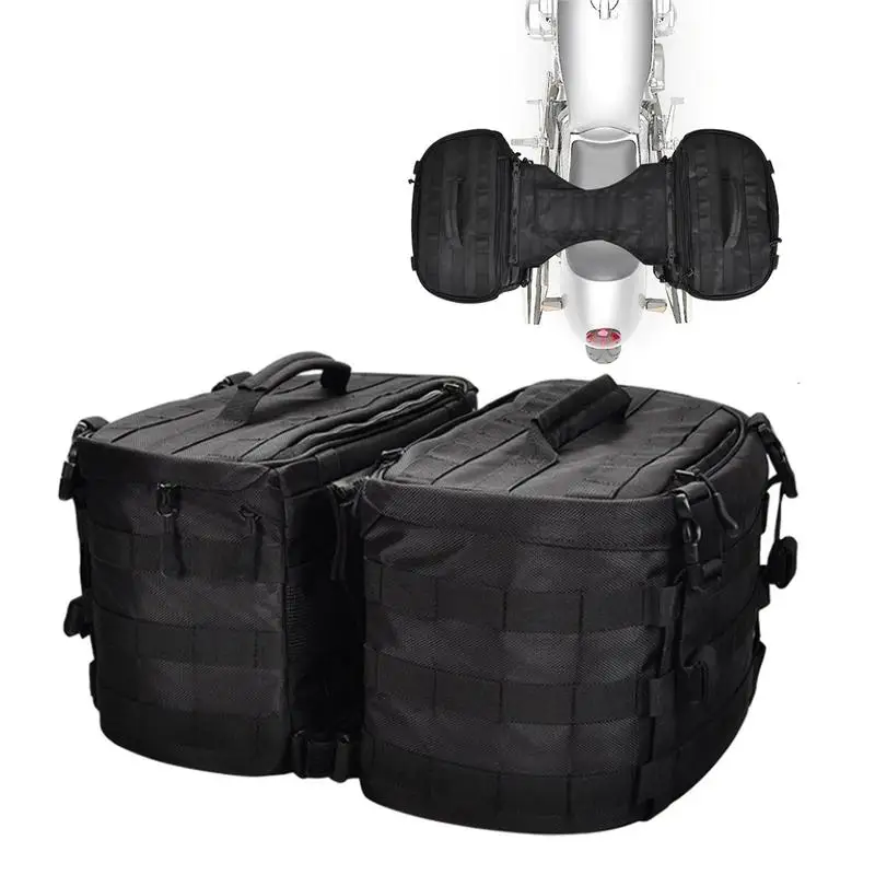 

Waterproof Motorcycle Saddlebags Waterproof Luggage Bag Side Bags Black Multifunctional Universal Large-Capacity Luggage Bag