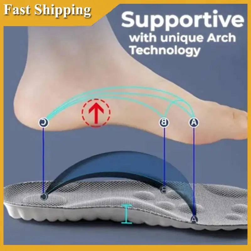 5Pairs 4D Memory Foam Insoles,4D Constant Temperature Comfort U-Shape Sports Memory Foam Shoe Inserts Size 42-A02P