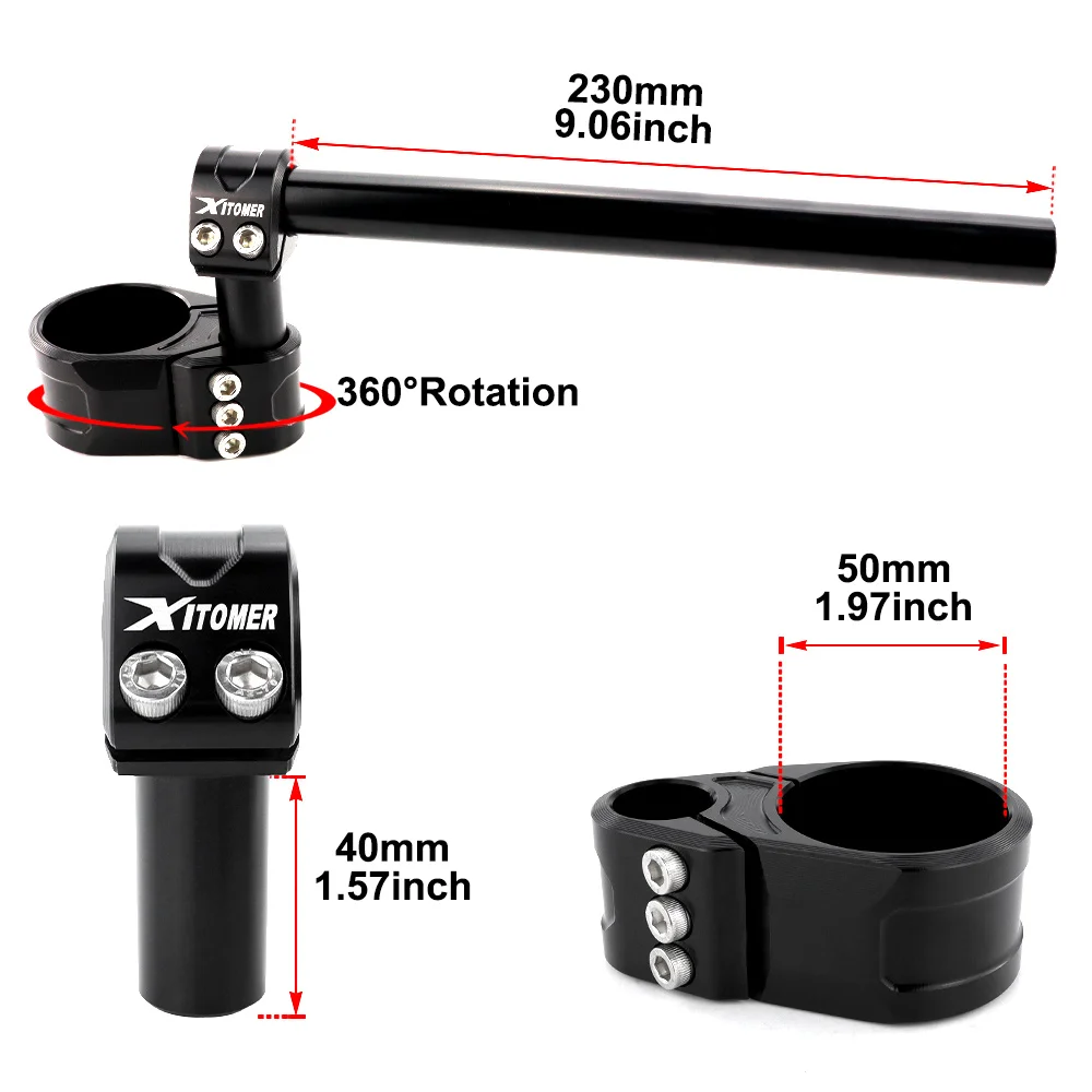Stuurverhogers CNC Aluminium Motorfiets Stuur Clip-Ons Verhoogde Vork Stuur Clip-Ons Universeel Voor 7/8 22mm Stuur (Kleur : Riser Black 37mm