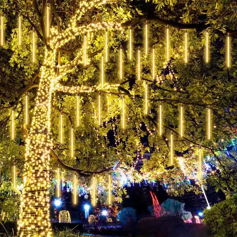 Description Picture 6 of item8 Tubes LED Fairy Lights US/EU Plug Outdoor Garden Decoration Garland Lighting String Christmas Meteor Shower Light Street Light
