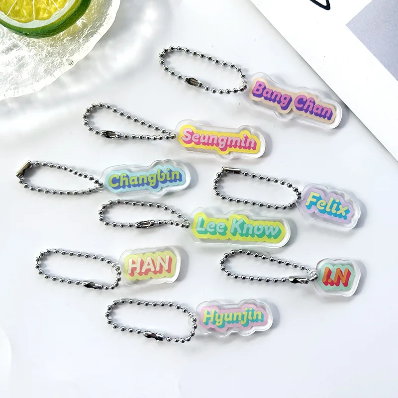 

NEW KPOP Stray Kids LE-STAR Keychain BANGCHAN FELIX HAN LEE KNOW I.N Fashion Acrylic KeyRing Gifts Car Bag Charm Accessories