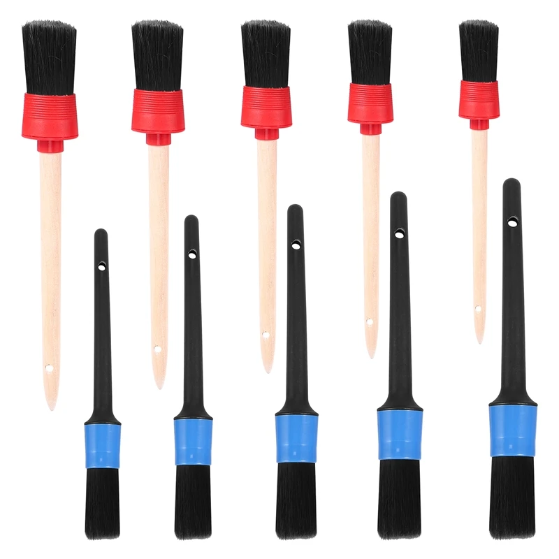 

Набор Щеток Для детейлинга автомобиля, Набор Щеток Для детейлинга автомобиля из пластика и дерева для очистки колес, салона, экстерьера, приборной панели