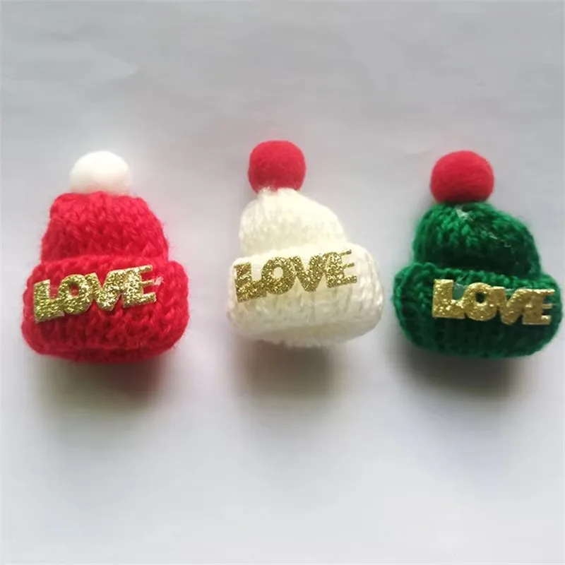 Mini Knitted Christmas Hat Multiple Styles For Mini Toy Dolls Wear DIY Decorative Christmas Hat 5pcs/set