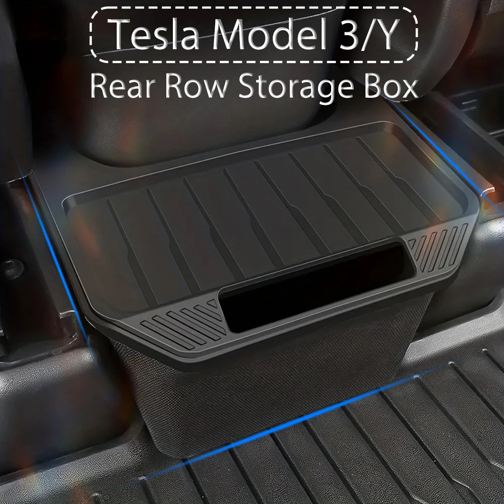 For Tesla Model Y Rear Seat Storage Box Rear Central Control Storage