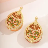Enameled and Bejeweled Pipa Flower Qin Jewelry Box Hand Painted Trinket Boxes Home Table Decor Girl Gift ﻿ 2