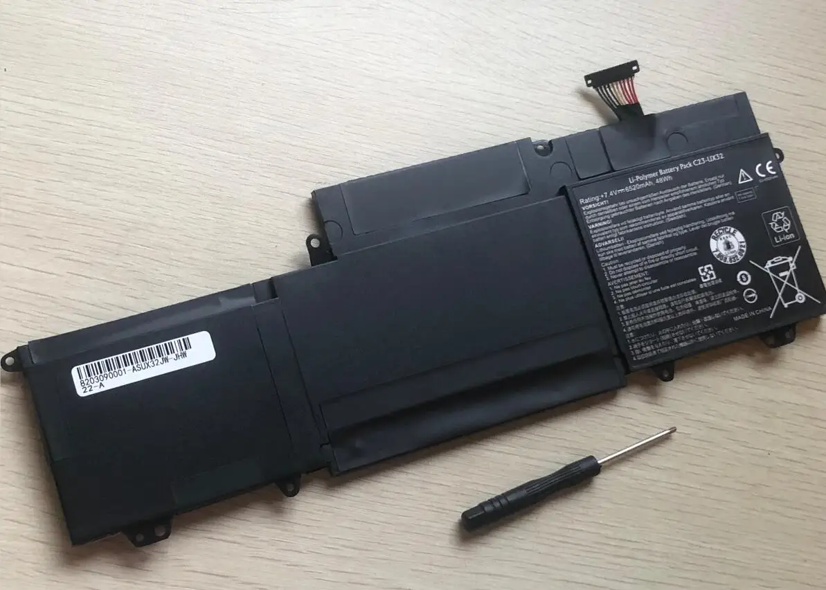 UX32, UX32V, UX32A, UX32VD, VivoBook U38N, U38N-C4004H, 7.4V, 6520mAh, Novo