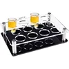 12 Shot Glass Tray Holder Bar Acrylic Shot Glasses Holders Wine Glass Cup Serving Tray Cups Organizer Shot Glass Display 1