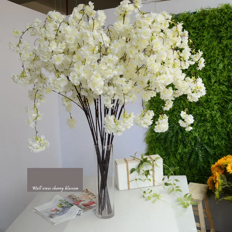 Confezione da 6 fiori artificiali simulati fiori di ciliegio vite fiori pendenti finti vite for la