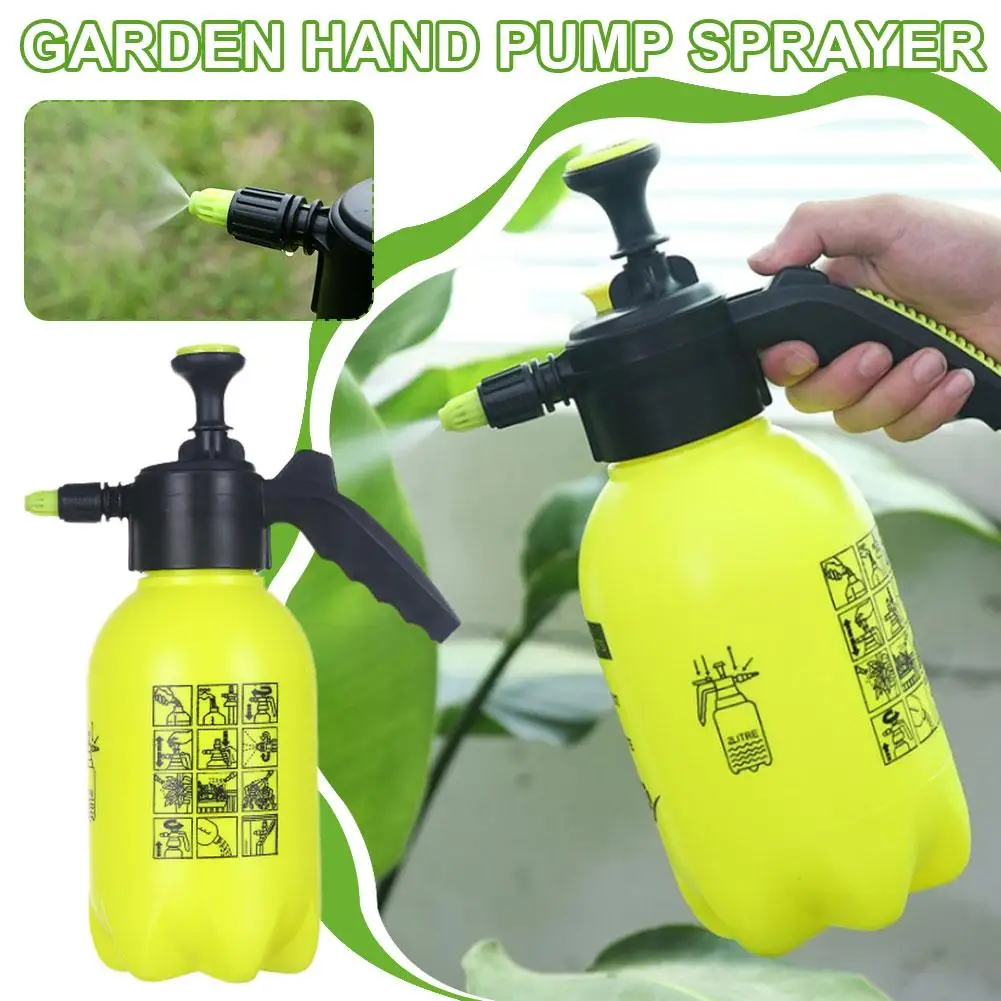 

2l Hand Pressure Sprayer Brass Nozzle Handheld Garden Pump Sprayer For Gardening Water Spray Bottle Car Cleaning Watering C R2w7