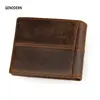 GENODERN Patchwork Style Cow Leather Male Purse Short Wallet for Men Genuine Leather Wallets Brown Male Purses Men Wallets 1
