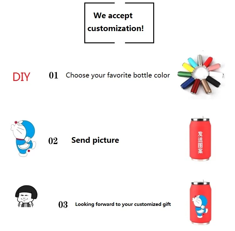 Creative Stainless Steel Japan Juice Candy Color Drink Cans Thermos Portable Unisex Students Personality Trendy Straw Cup water bottle,thermal mug,stainless steel thermos bottle,thermal water bottle,stainless steel water bottle,stainless steel cup,stainless steel thermos cup,stainless steel thermal container