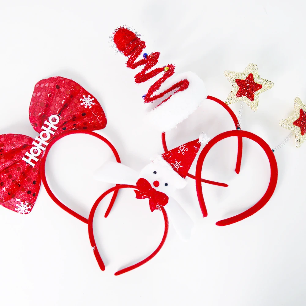 Christmas Headband Santa Claus Elk Xmas Snowman Headdress Hair Hoop Kids Adults Favor Christmas Decoration For Home Navidad